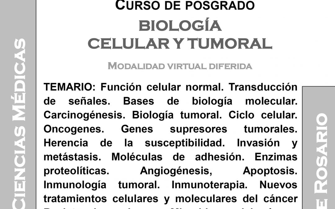 Curso de Posgrado: BIOLOGÍA CELULAR Y TUMORAL