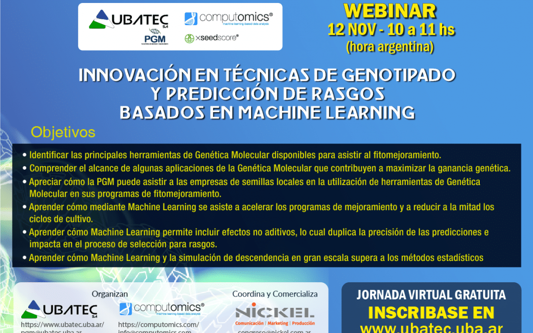 WEBINAR: INNOVACIÓN EN TÉCNICAS DE GENOTIPADO Y PREDICCIÓN DE RASGOS BASADOS EN MACHINE LEARNING