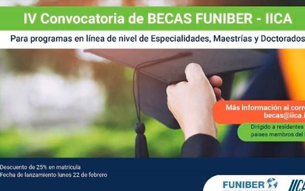 Convocatoria para descuento a becas FUNIBER-IICA en pos-grado