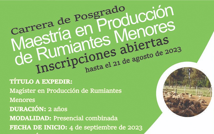 Carrera de Posgrado: Maestría en Producción de Rumiantes Menores