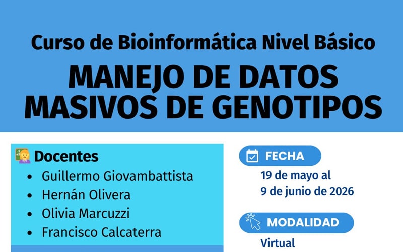 CURSO BIOINFORMÁTICA NIVEL BÁSICO: MANEJO DE DATOS MASIVOS DE GENOTIPOS.
